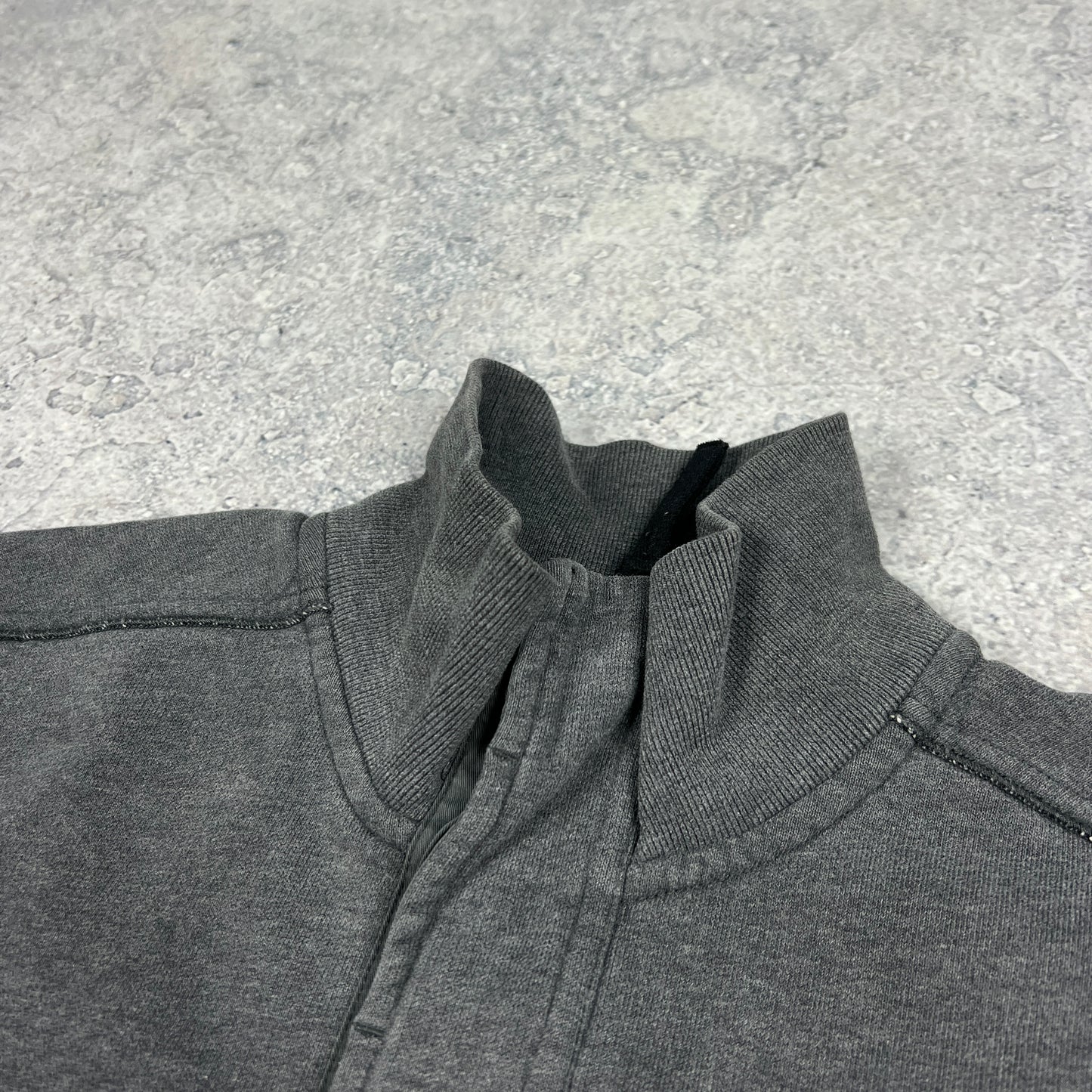 Stone Island Dark Grey Q Zip Sweatshirt Small 20.25”