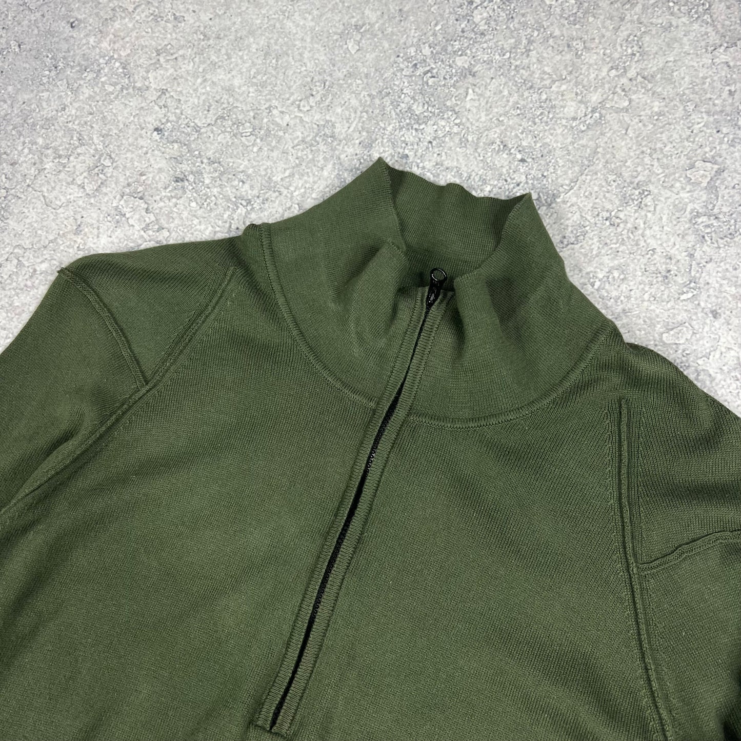 CP Company Green Knit Lens Q Zip Size 50 M/L 20”