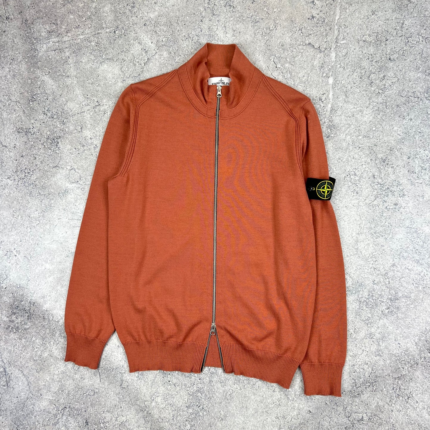 Stone Island Full Zip Knit Jumper Large 21.25”