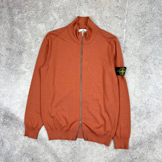 Stone Island Full Zip Knit Jumper Large 21.25”