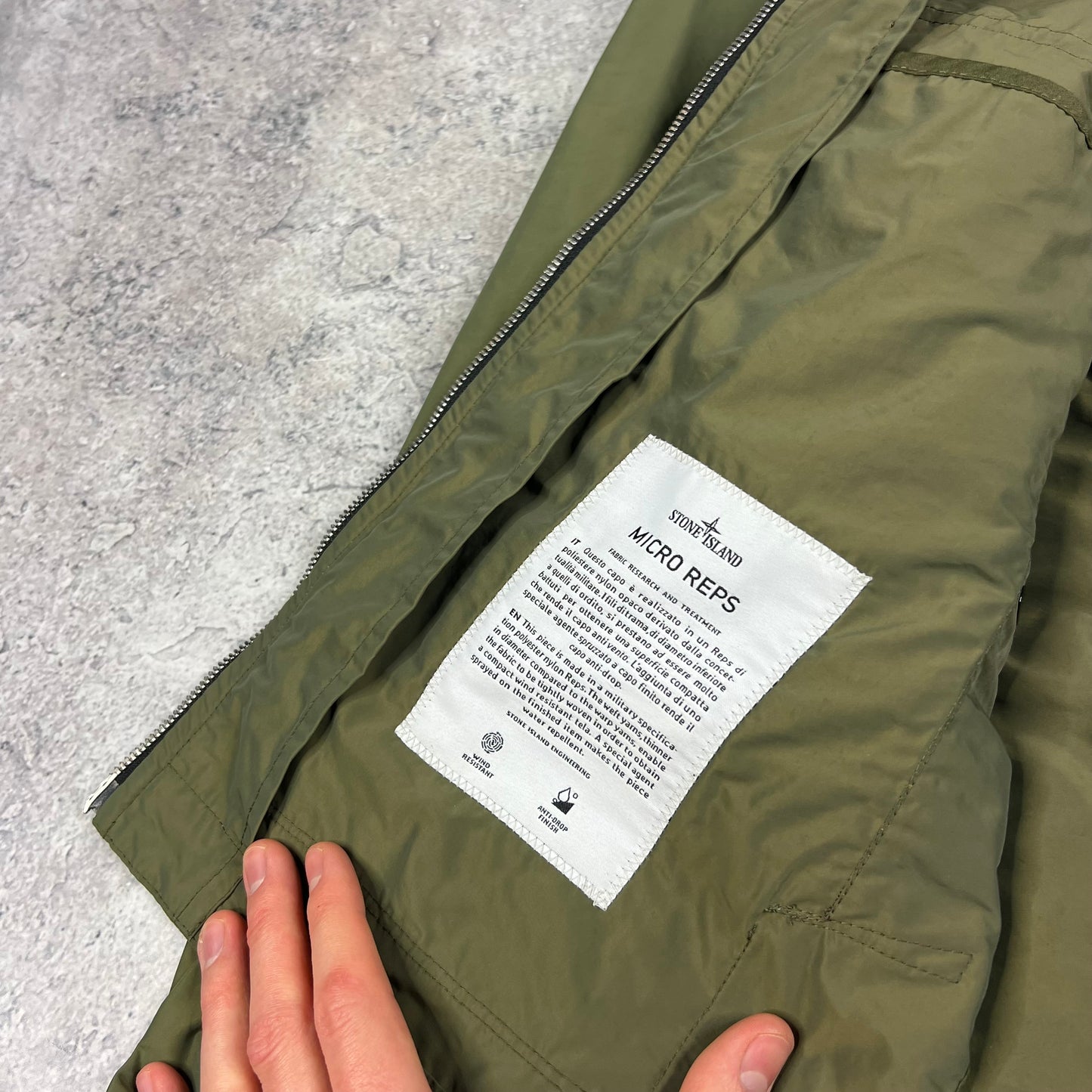 Stone Island Khaki Micro Reps Jacket Medium 22.25”