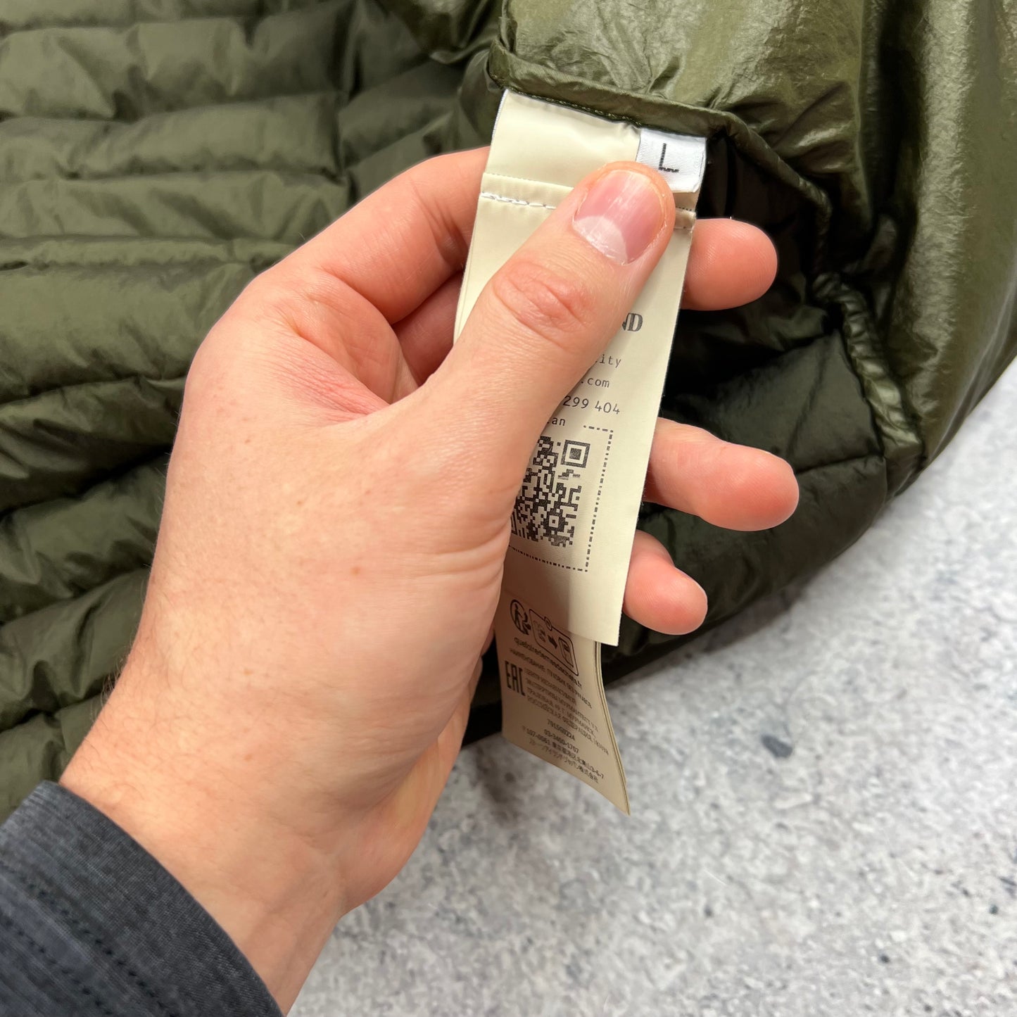 Stone Island Khaki Loom Woven Down Gilet Large 22.75”