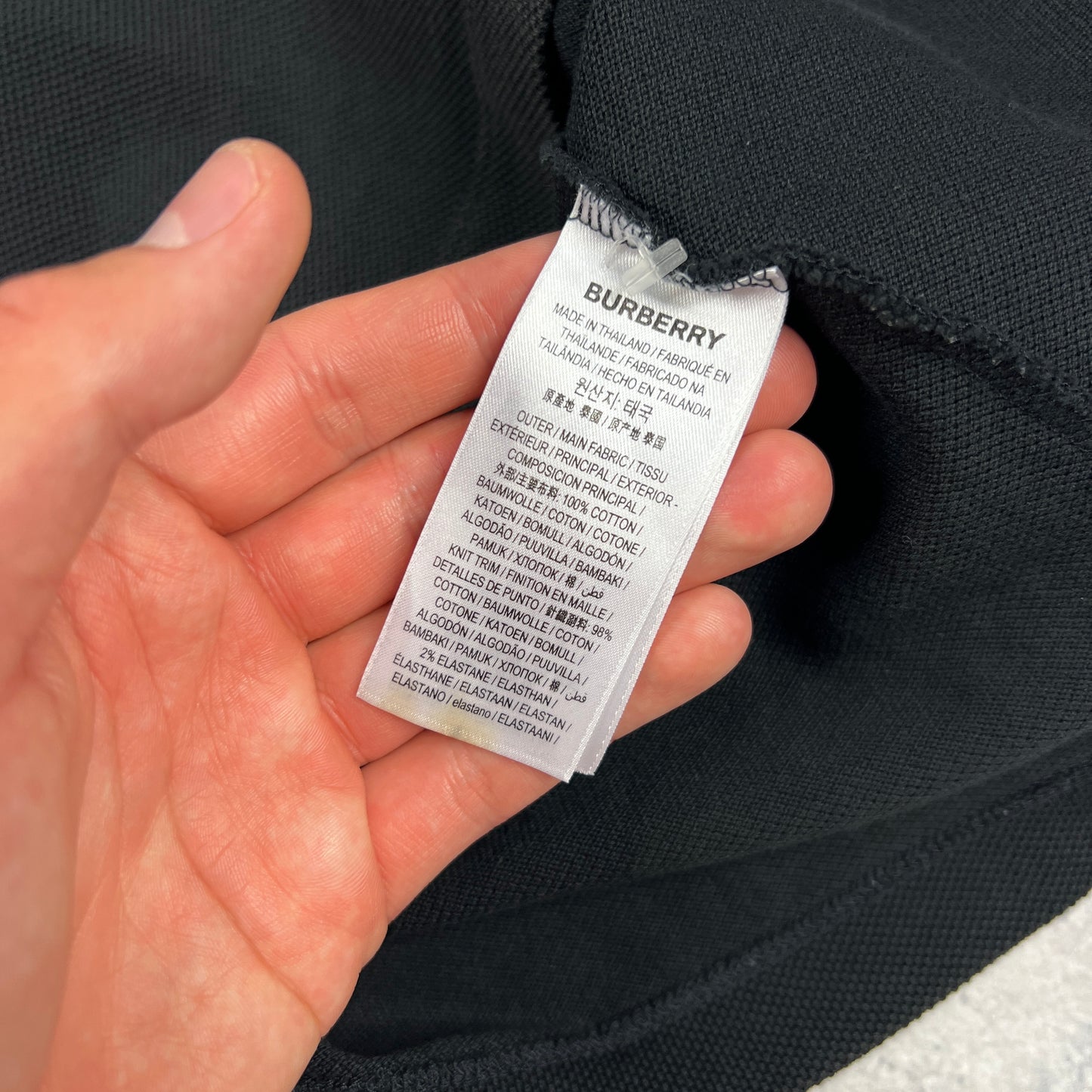 Burberry Black Polo Shirt Large (Fits S/M) 20.5”