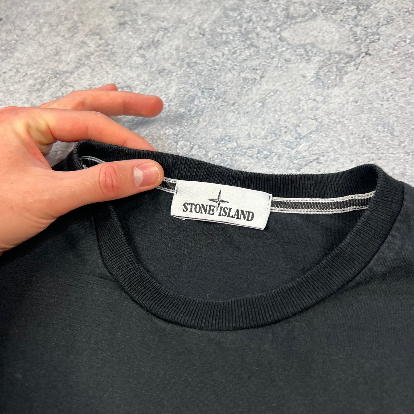 Stone Island Black Paint T-Shirt Large 20.5”