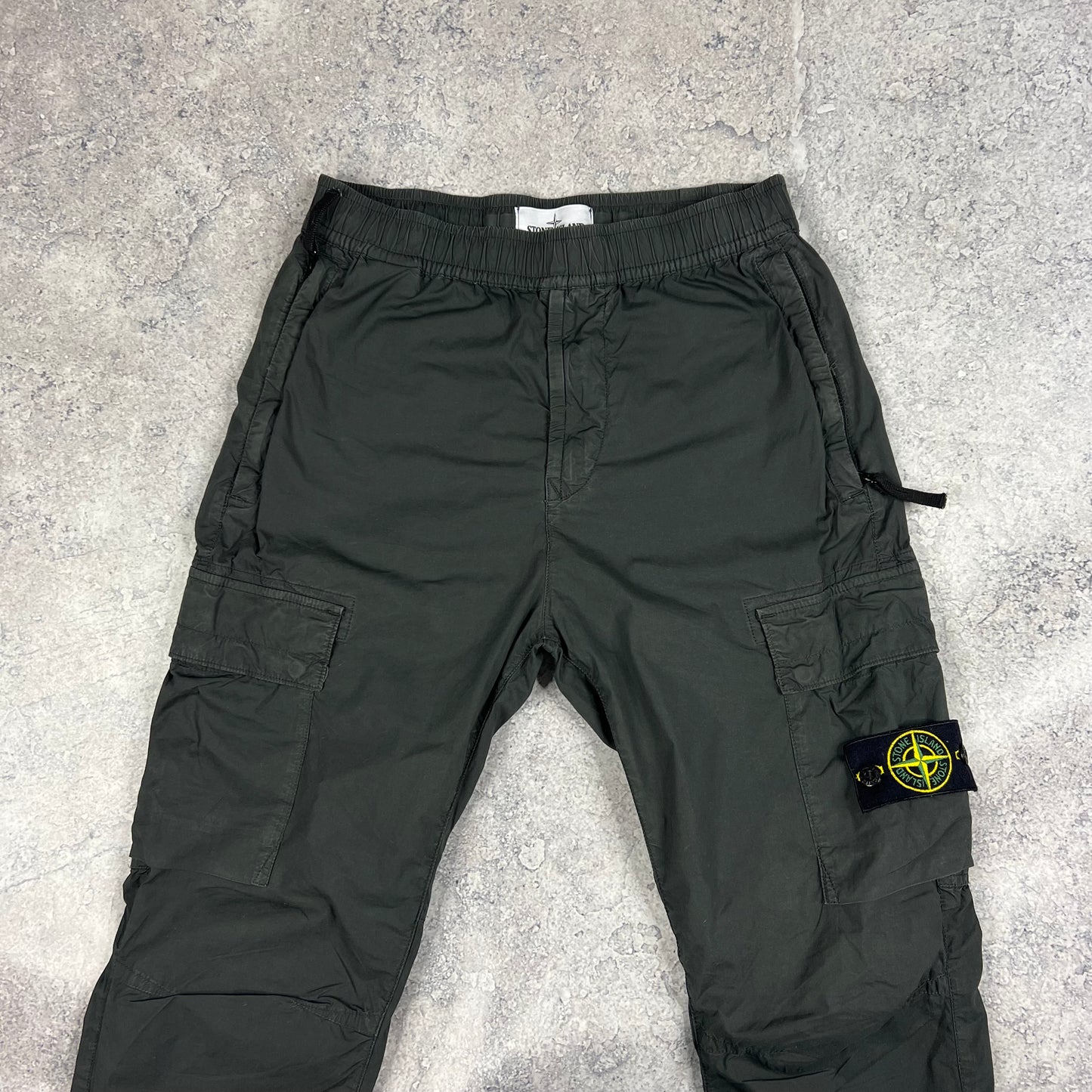 Stone Island Grey Cuffed Cargo Trousers W28”