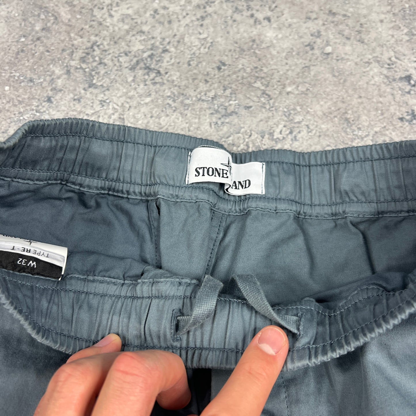 Stone Island Powder Blue Cuffed Cargos W32”