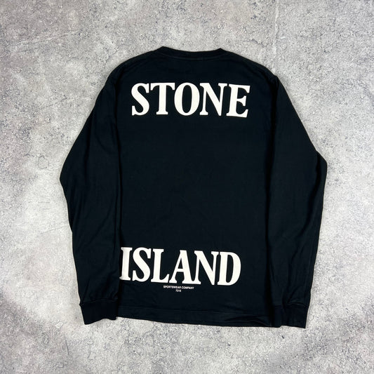 Stone Island Black Long Sleeve T-Shirt Medium 19.75”