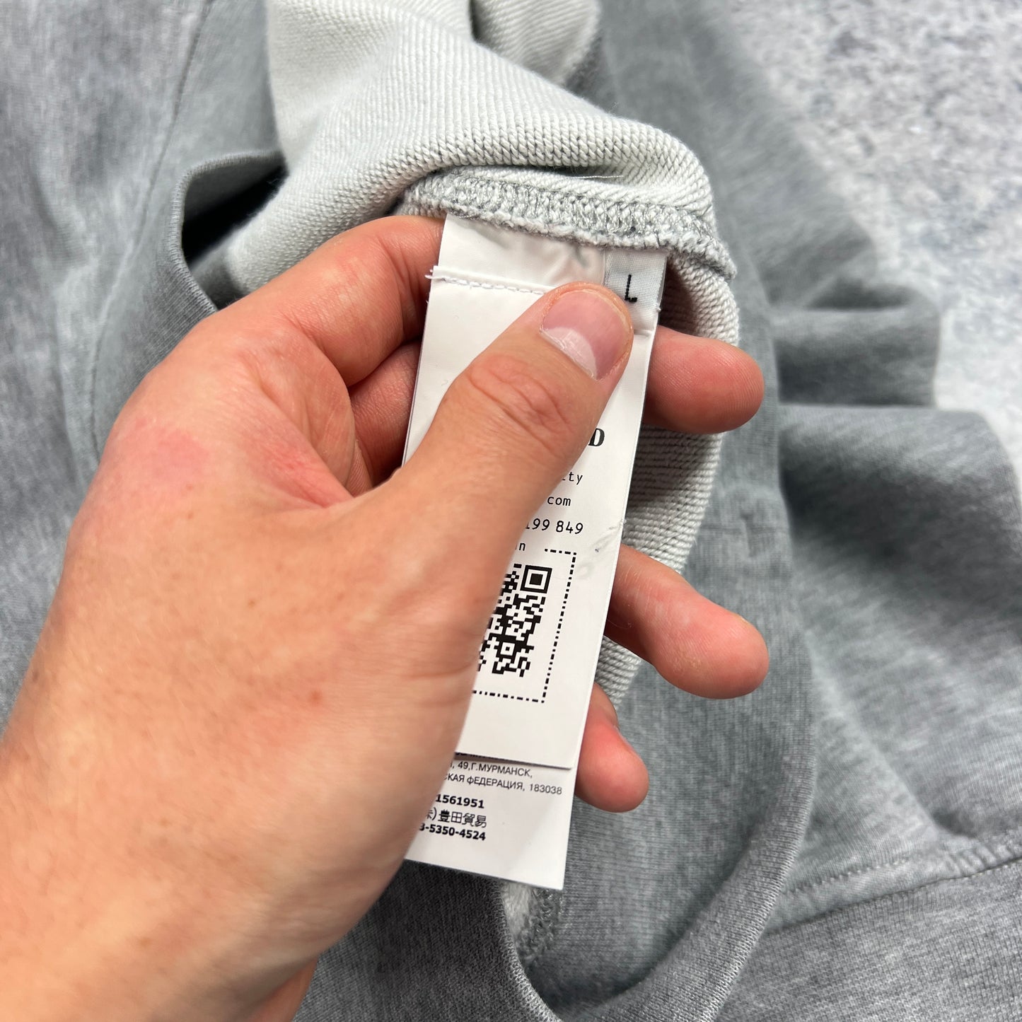 Stone Island Grey Q Zip Sweatshirt Large 23.5”