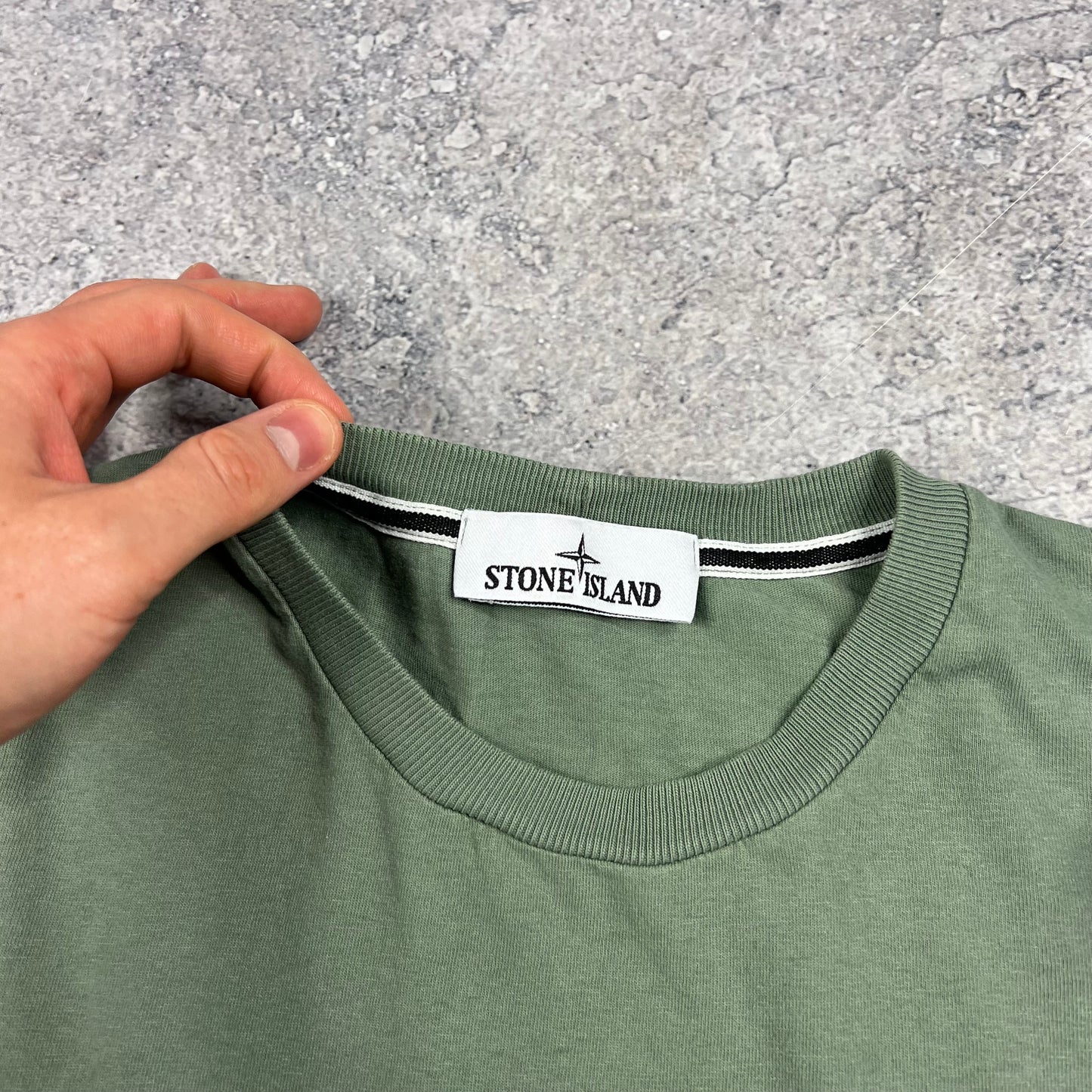 Stone Island Green Hand Print T-Shirt Medium 22”