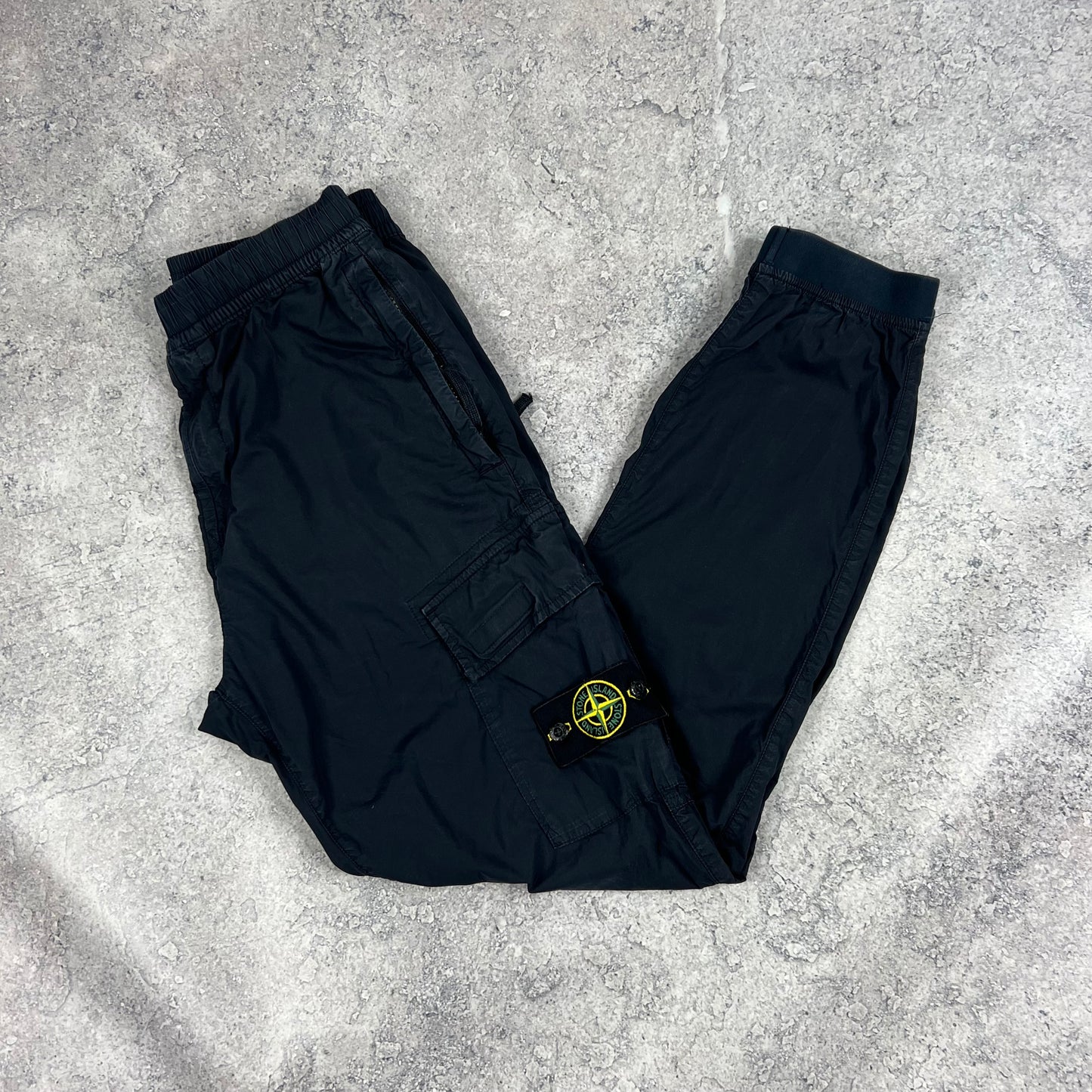 Stone Island Navy Tela Parachute Cargo Trousers W30”