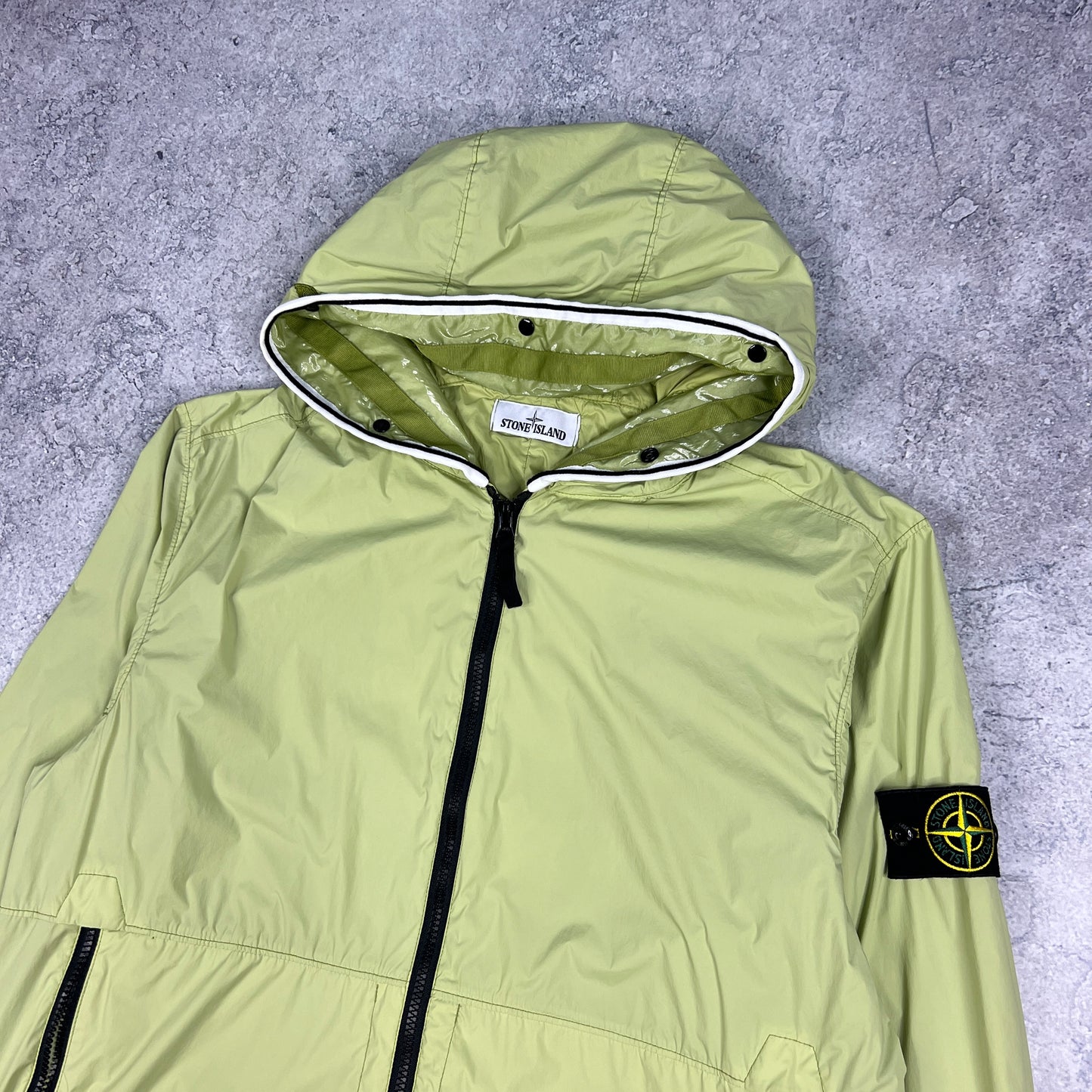 Stone Island Lime Skin Touch Nylon Jacket Large 23.5”