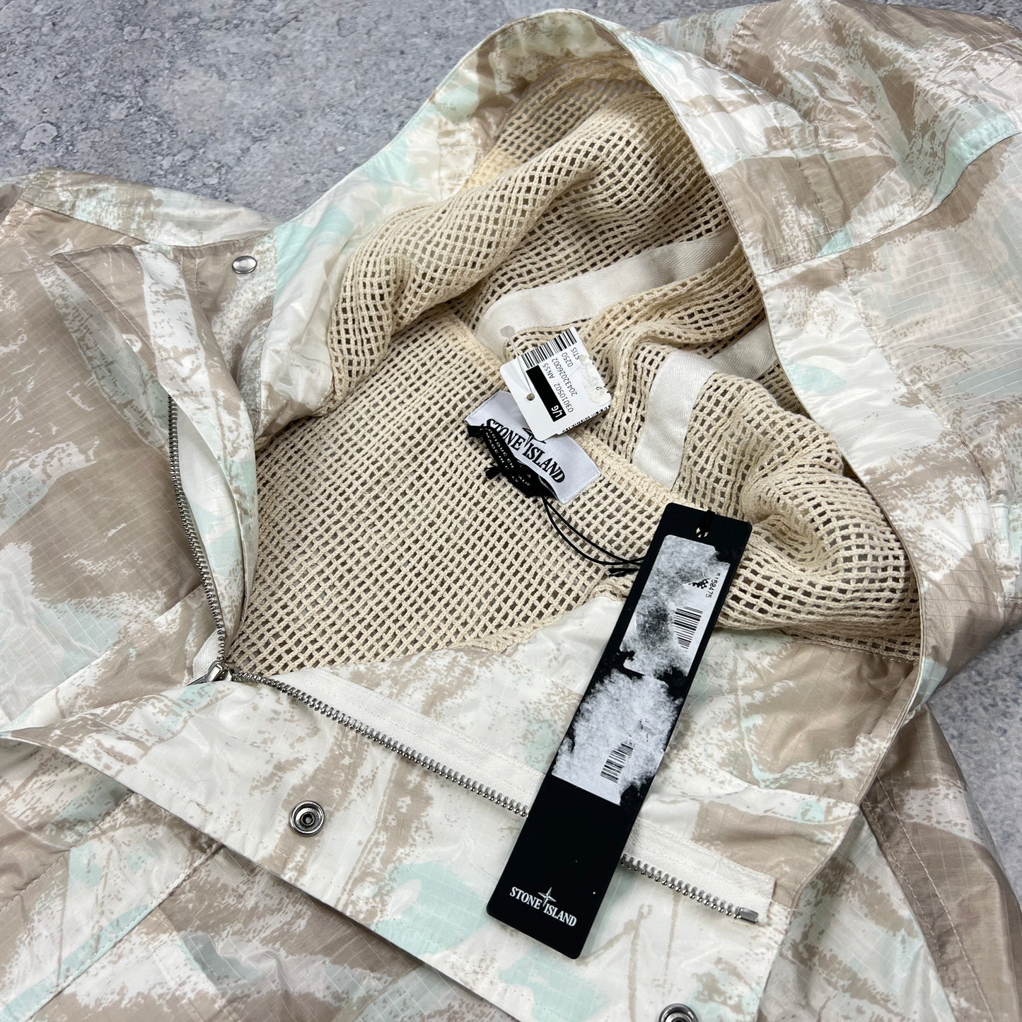 Stone Island UV Reactive Camo Parka Jacket Large 26” BNWT