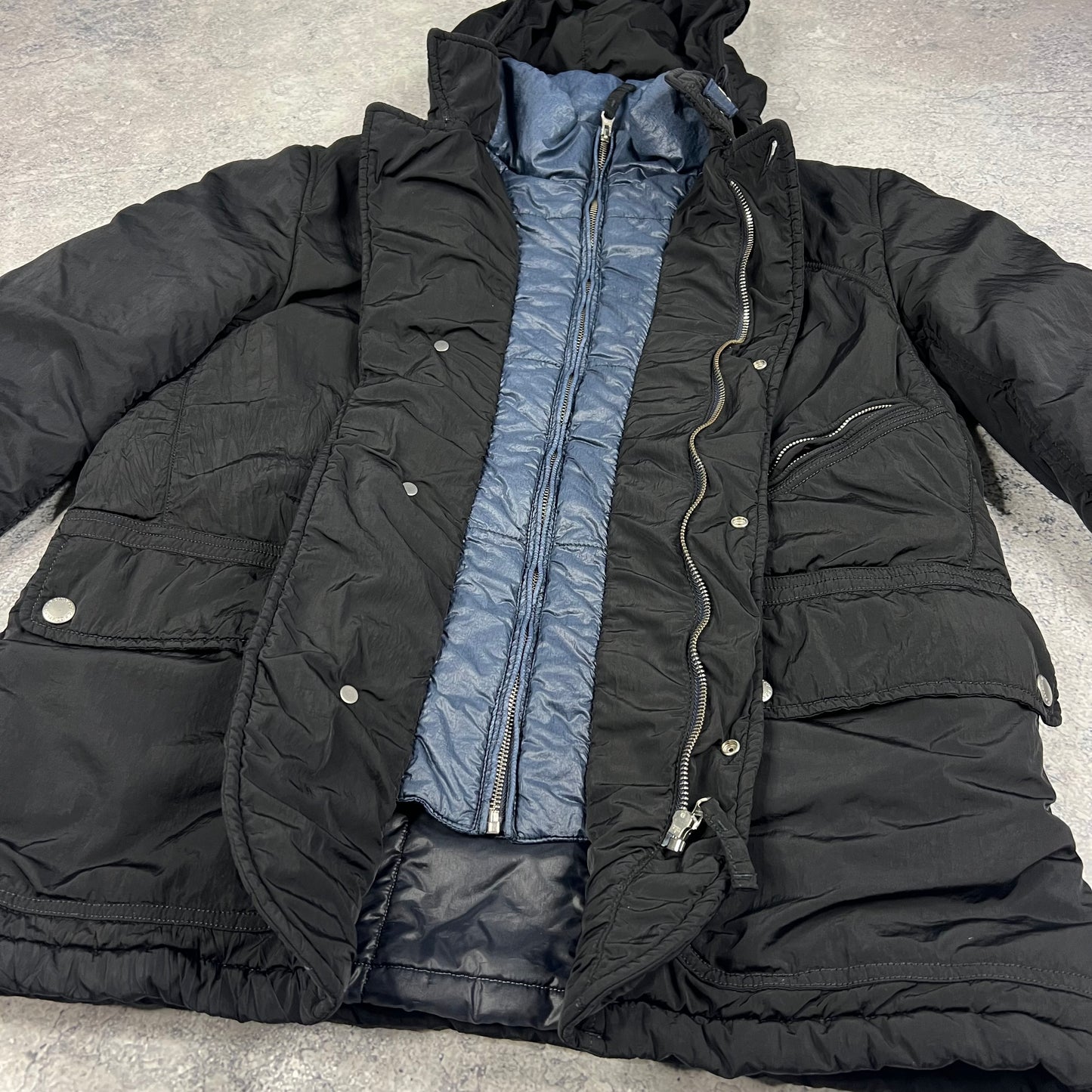 CP Company Navy Frosted Mille Miglia Jacket Size 52 L/XL 23.5”