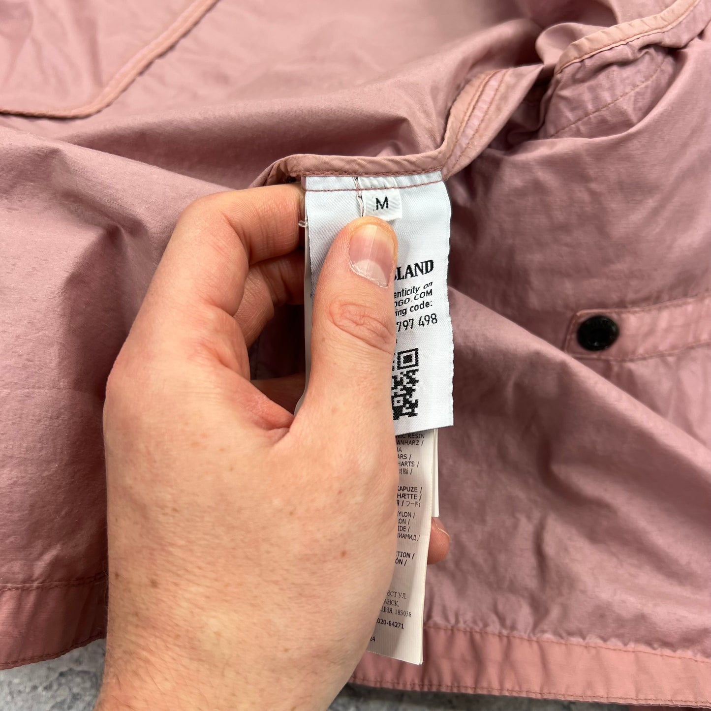 Stone Island Pink Naslan Light Watro Jacket Medium 21.25”