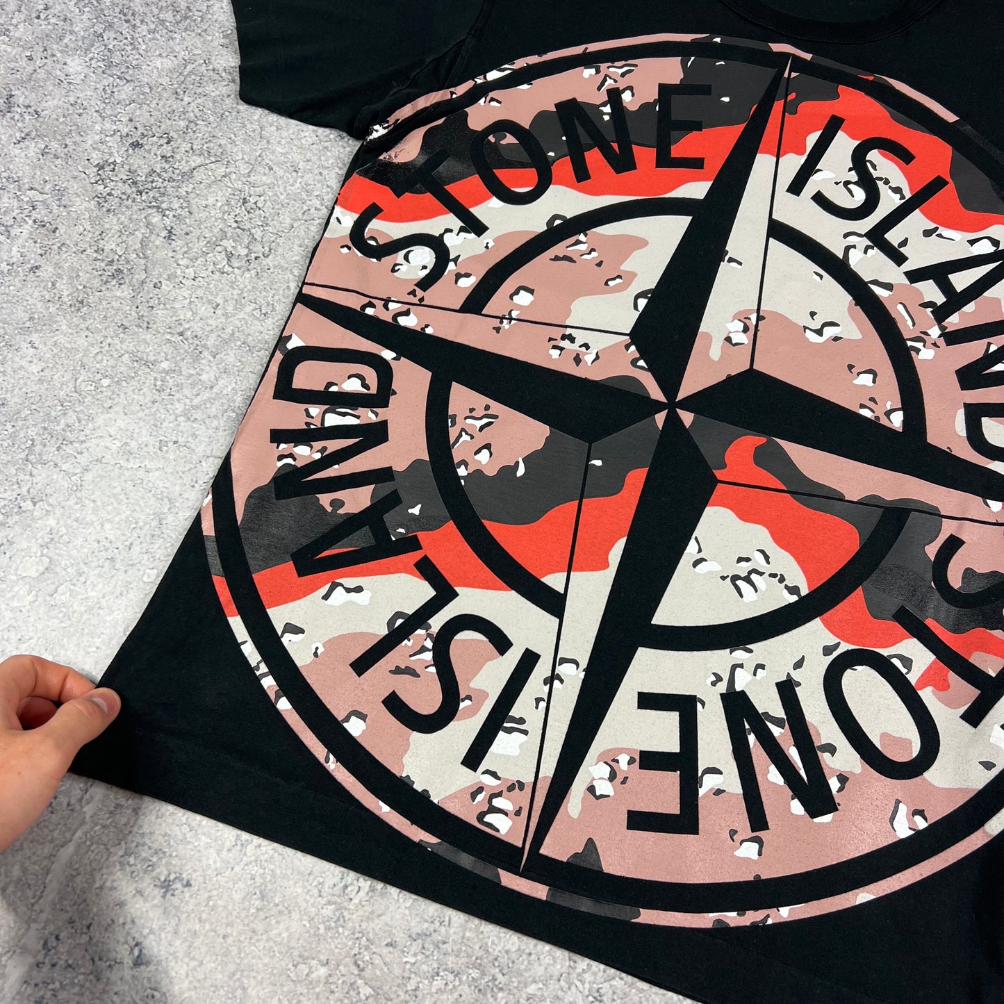 Stone Island Black Desert Camo T-Shirt Medium 19.5”