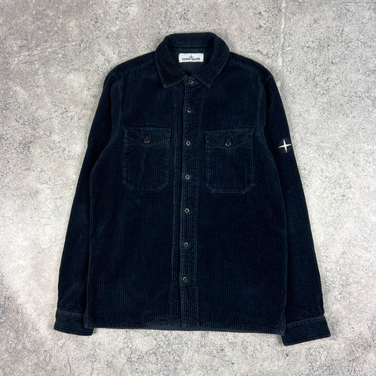 Stone Island Navy Corduroy Overshirt Small 20”