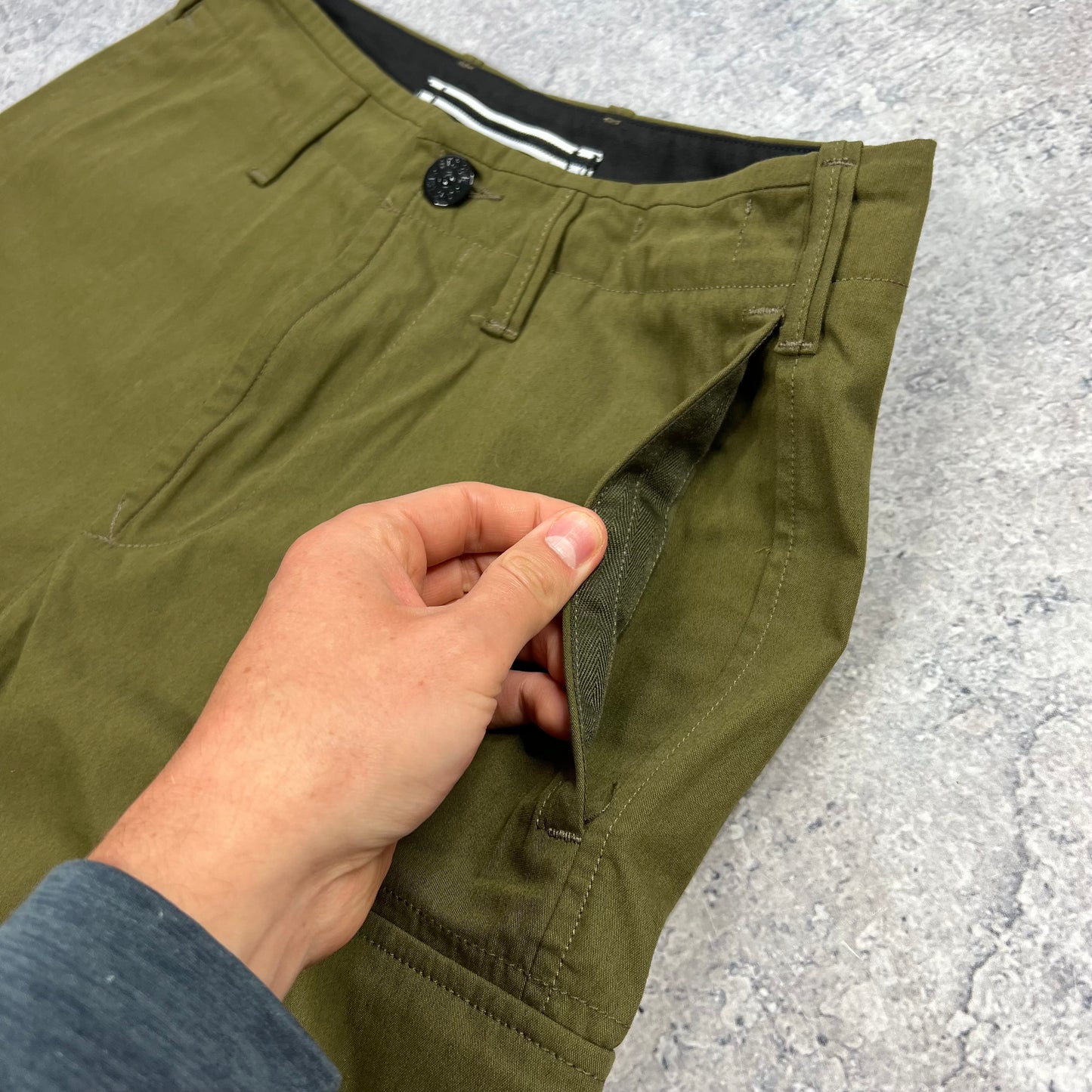 Stone Island Khaki Cargo Shorts W28-30”