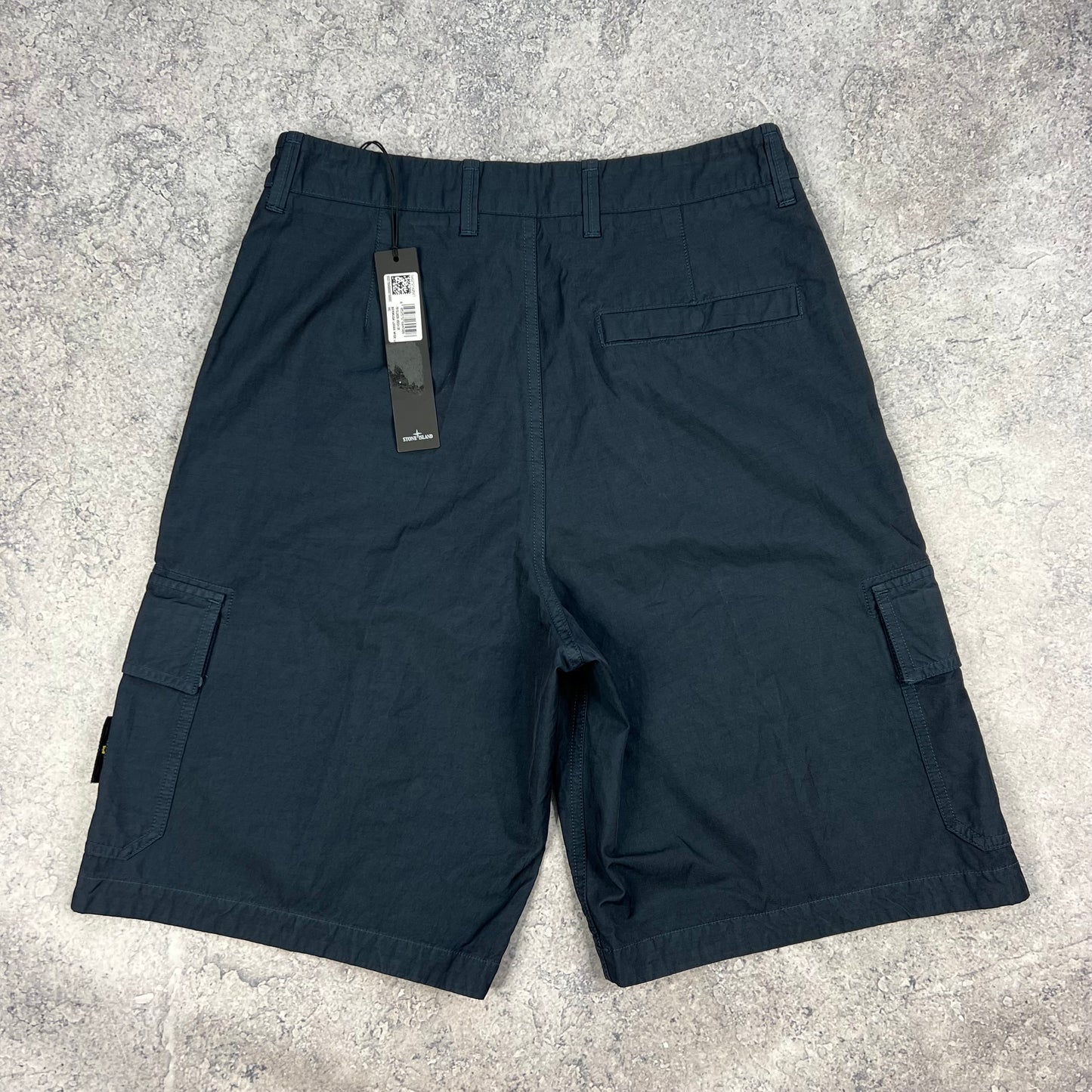Stone Island Navy Loose Fit Wide Cargo Shorts W29-30” BNWT
