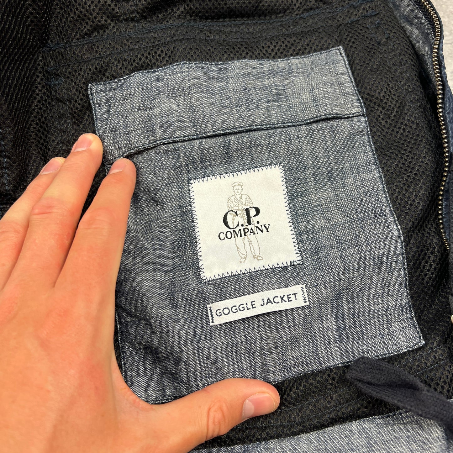 CP Company Indigo Blue Goggle Jacket Medium 22.75”