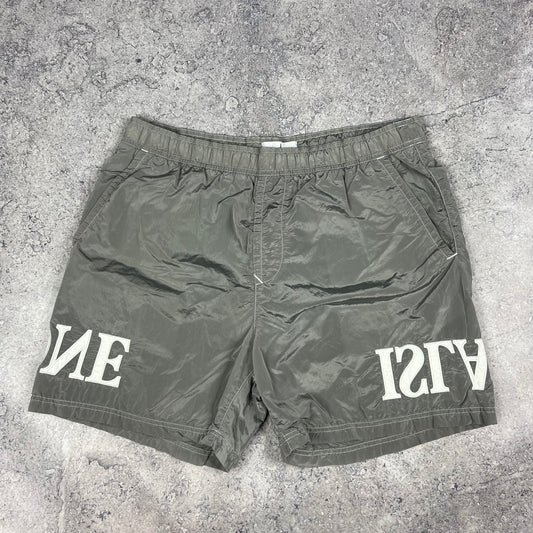 Stone Island Silver Nylon Metal Swimshorts Large 34”