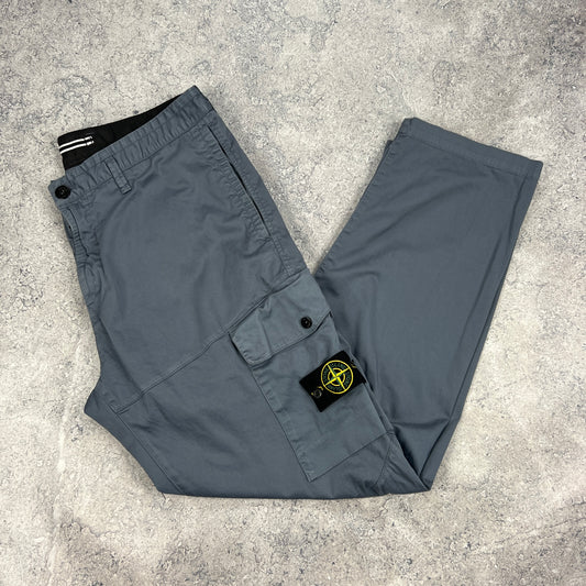 Stone Island Light Blue Cargo Trousers W34-36”