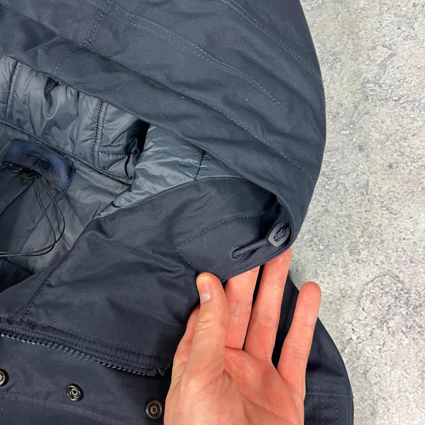 Stone Island Navy Ghost O-Ventile Primaloft Jacket XL 26” BNWT