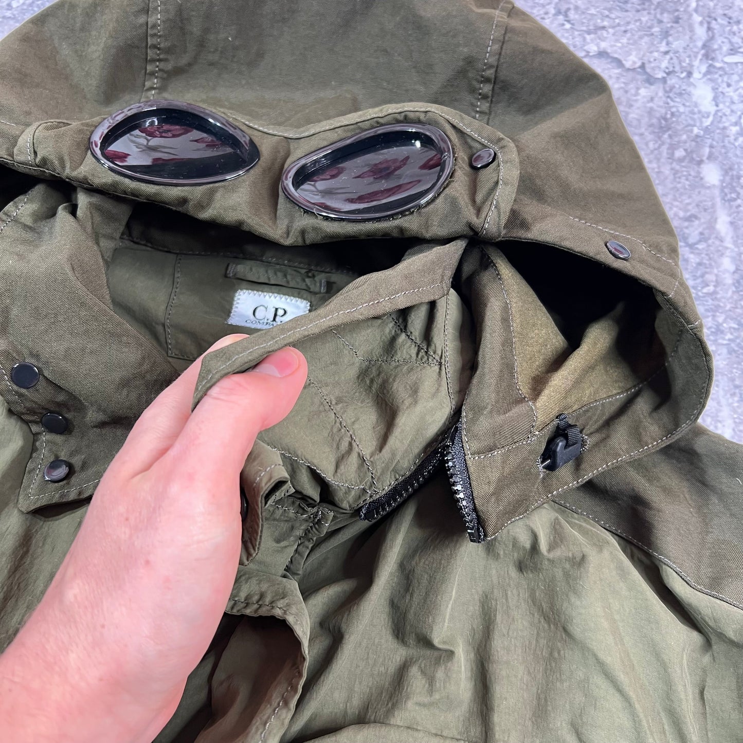 CP Company Khaki Flatt Nylon Mille Miglia Jacket Size 48- M/L 23”