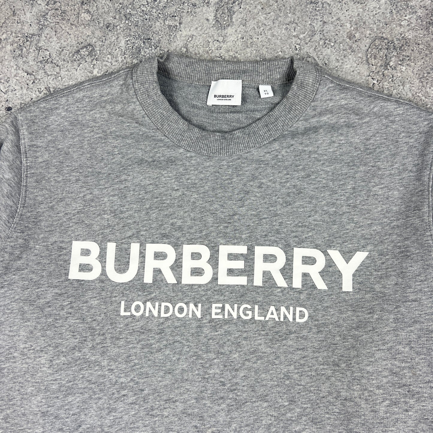 Burberry Grey Spellout Sweatshirt XL 25”