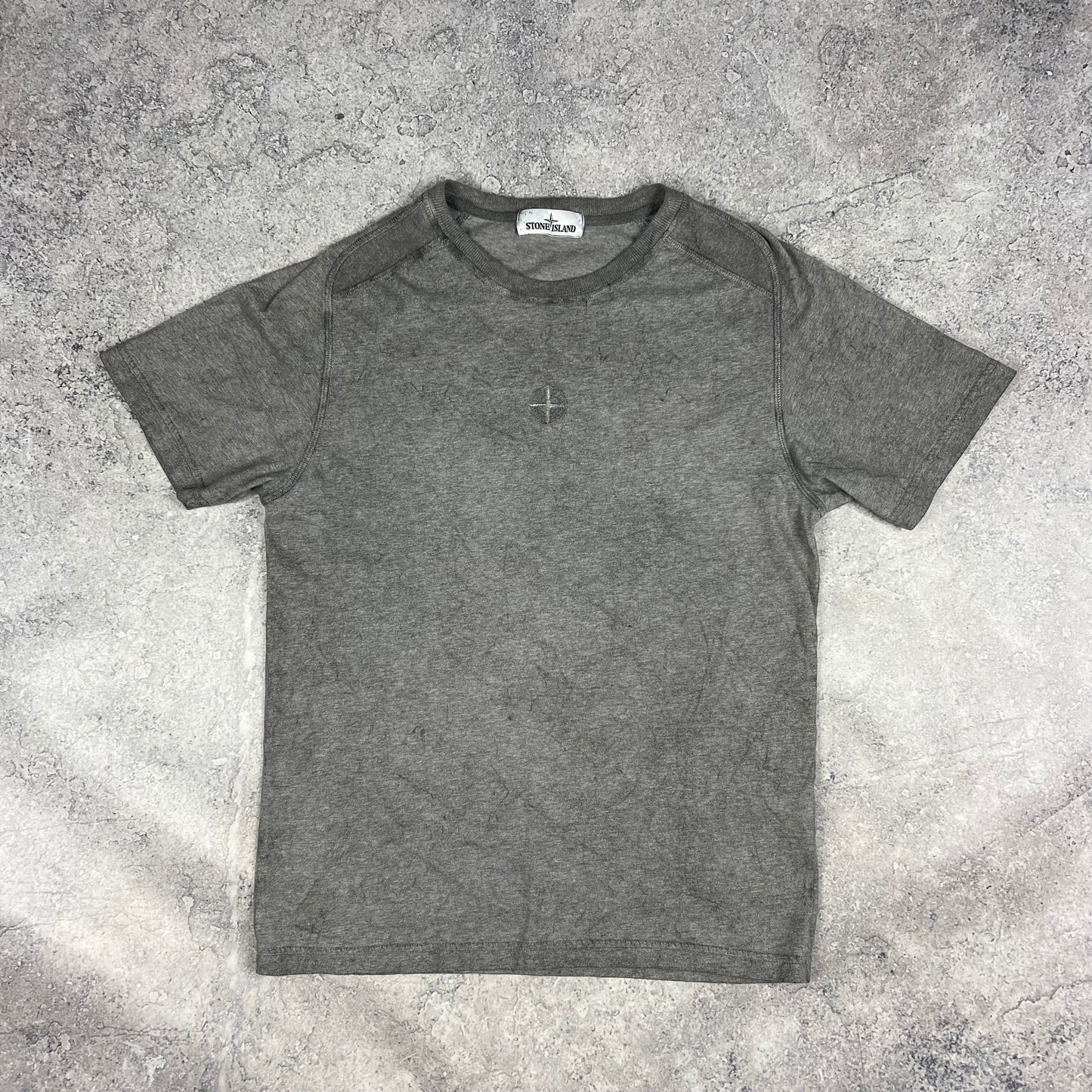 Stone Island Grey Dust Treatment T-Shirt Medium 20.5”