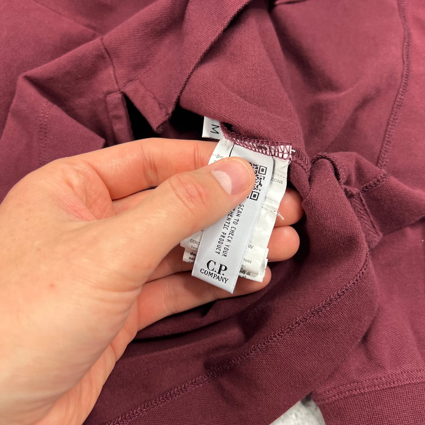 CP Company Burgundy Quarter Zip Medium 20.5”