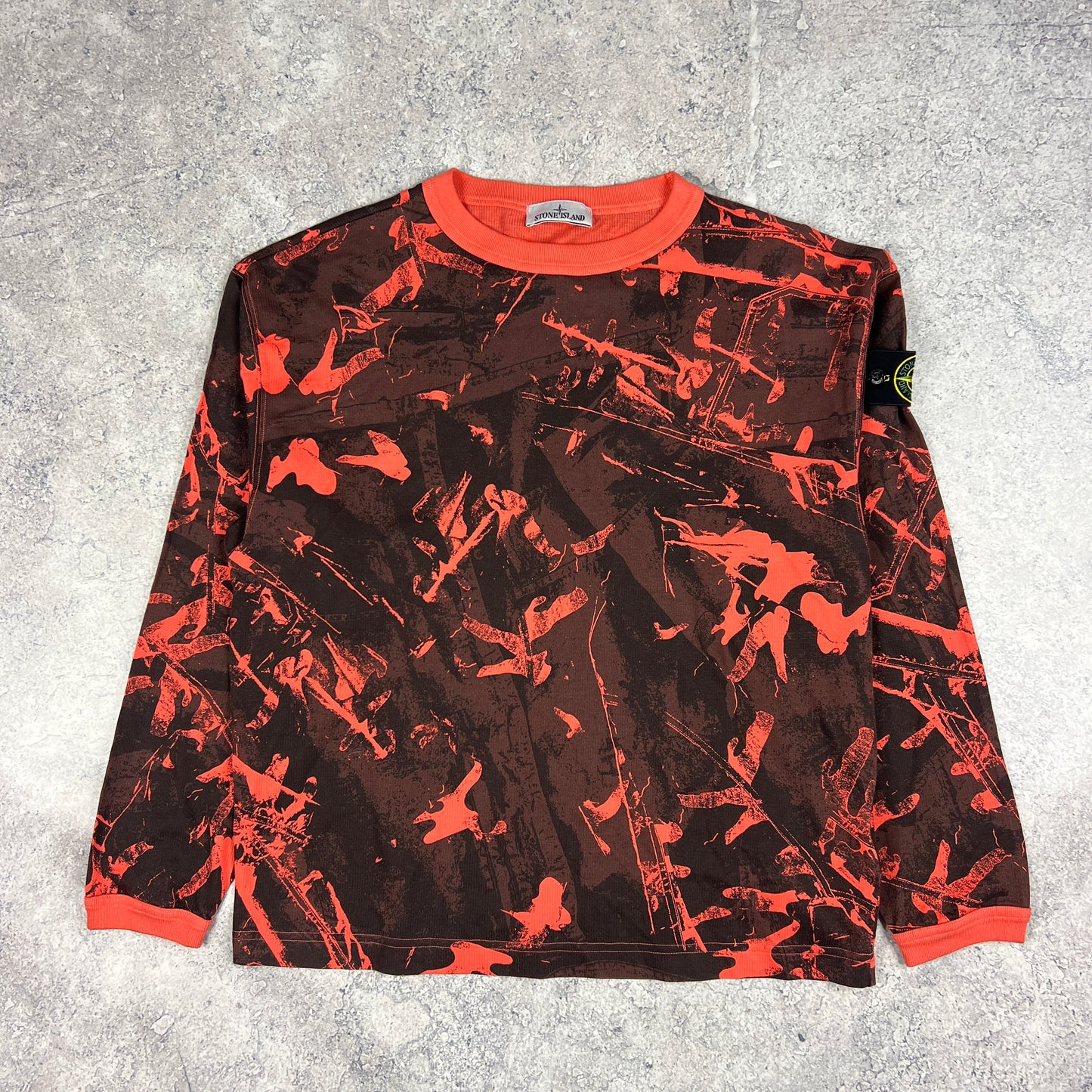 Stone Island Red Scan Camo Sweatshirt Medium 24”