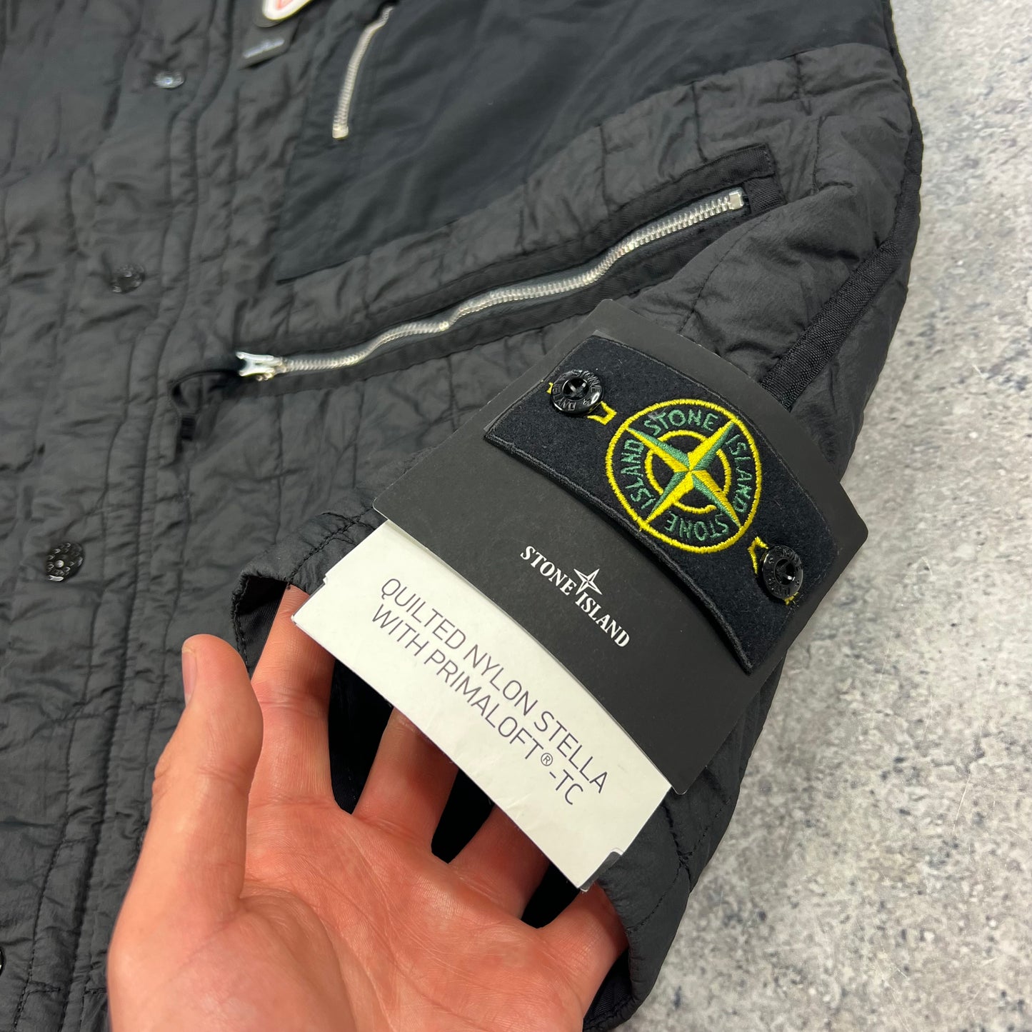 Stone Island Black Quilted Nylon Stella Primaloft Gilet XL 26” BNWT