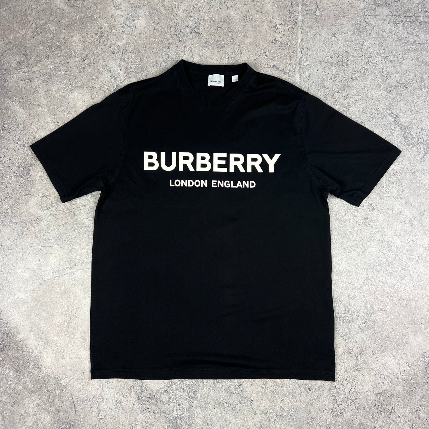 Burberry Black Spellout T-Shirt Medium 22”