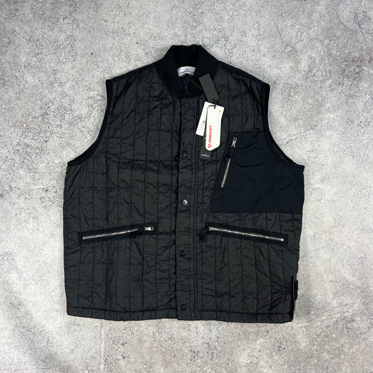 Stone Island Black Quilted Nylon Stella Primaloft Gilet XL 26” BNWT