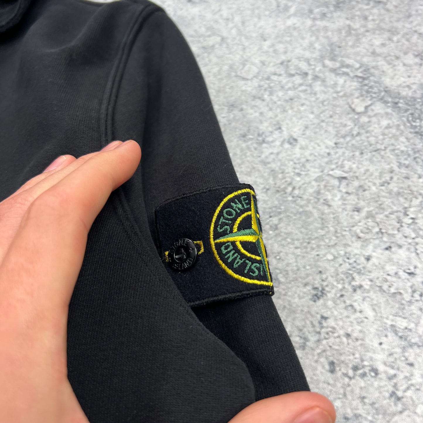 Stone Island Black Pullover Hoodie Large 23.5”