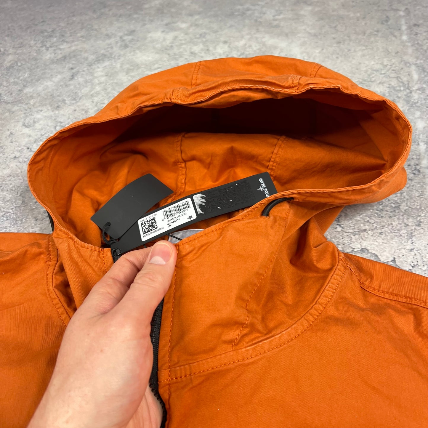Stone Island Orange Supima Cotton Twill Jacket XXL 25” BNWT