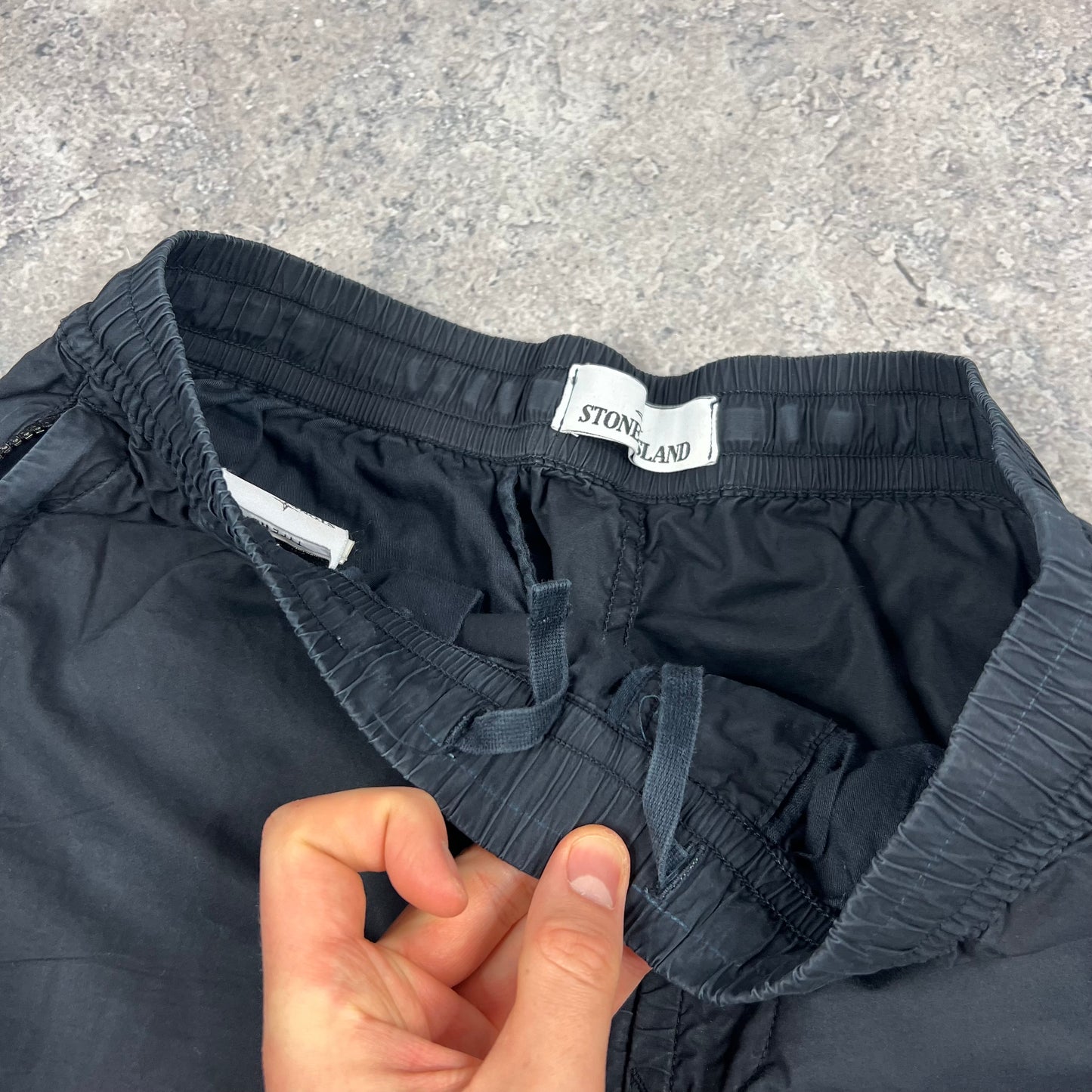 Stone Island Navy Tela Parachute Cargo Trousers W30”