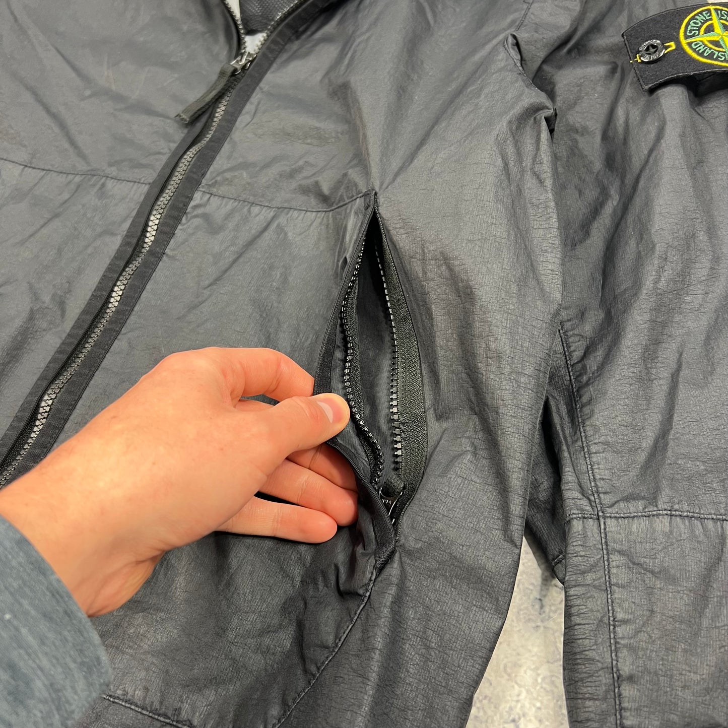 Stone Island Black Membrana Jacket Small 20.5”