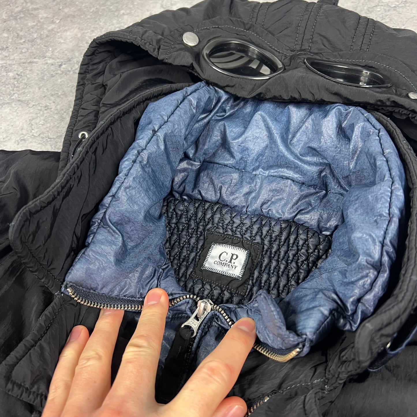 CP Company Navy Frosted Mille Miglia Jacket Size 52 L/XL 23.5”