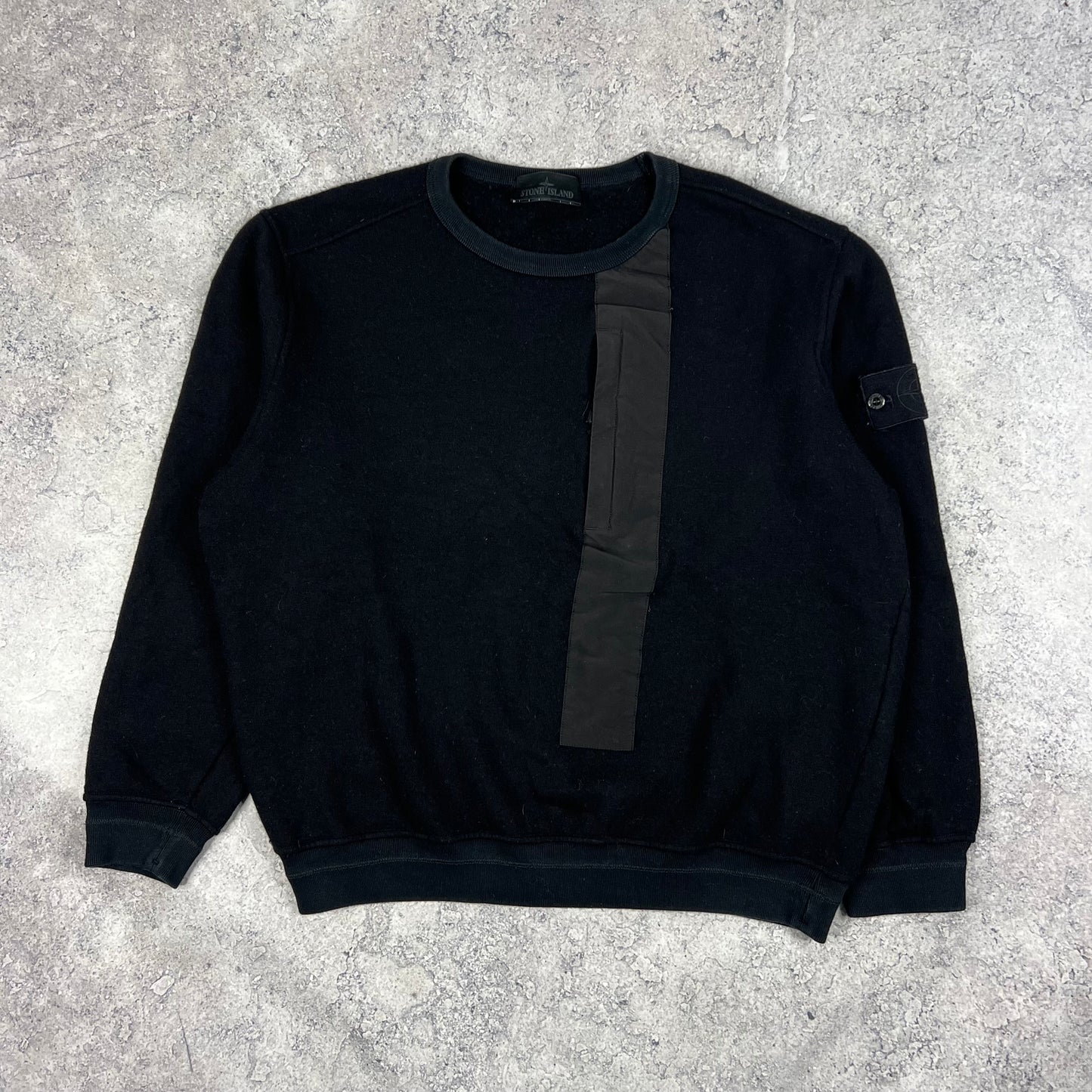 Stone Island Black Ghost Wool Sweatshirt Large 25”