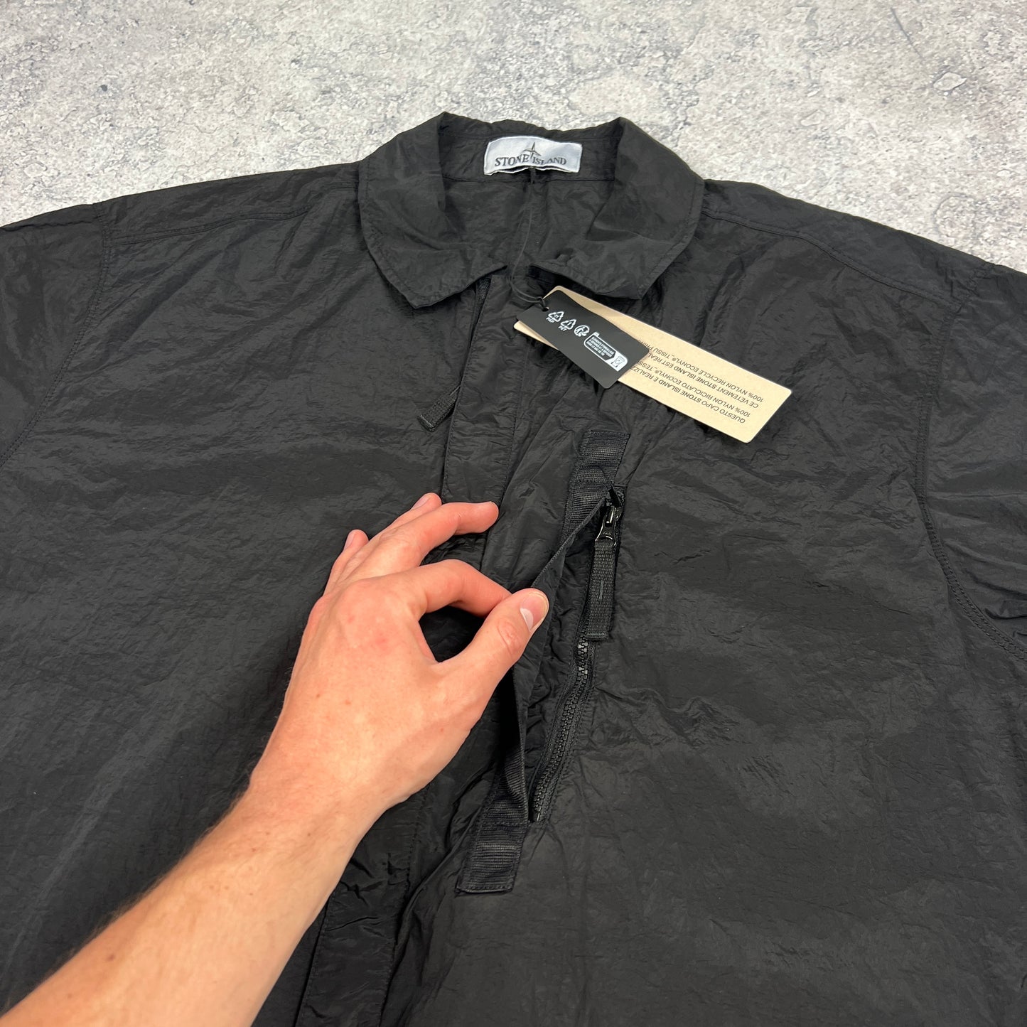 Stone Island Black Nylon Metal Shirt BNWT