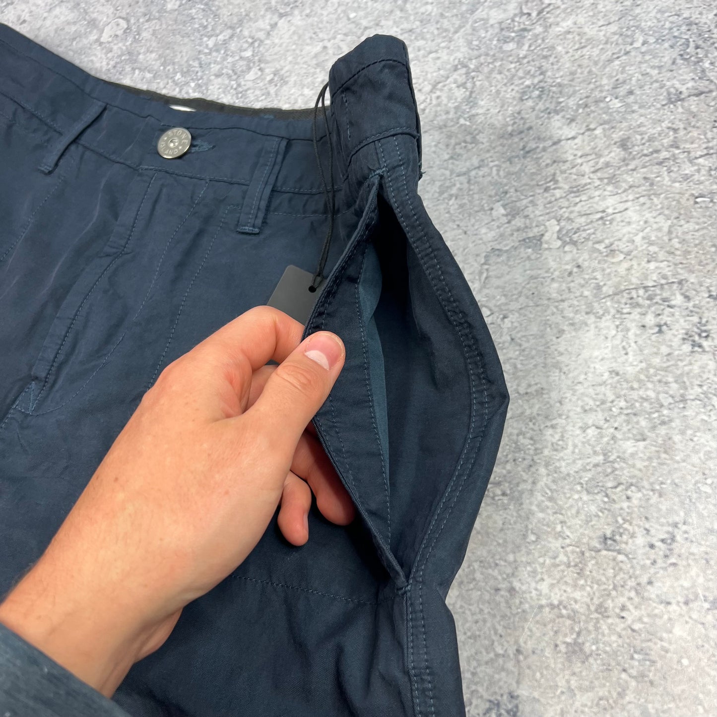 Stone Island Navy Loose Fit Wide Cargo Shorts W29-30” BNWT