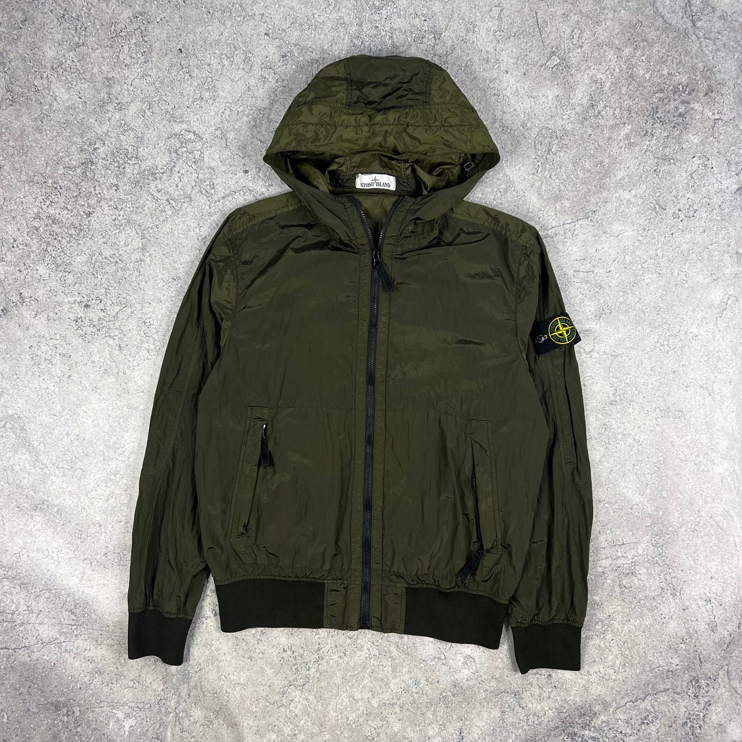 Stone Island Khaki Nylon Metal Watro Jacket Medium 22”