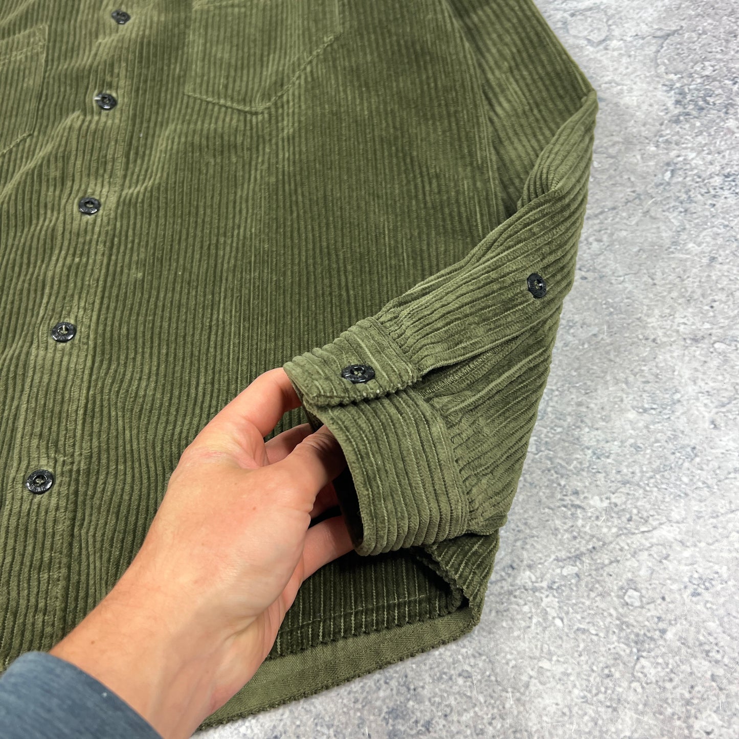 Stone Island Khaki Corduroy Shirt Large 22.75”