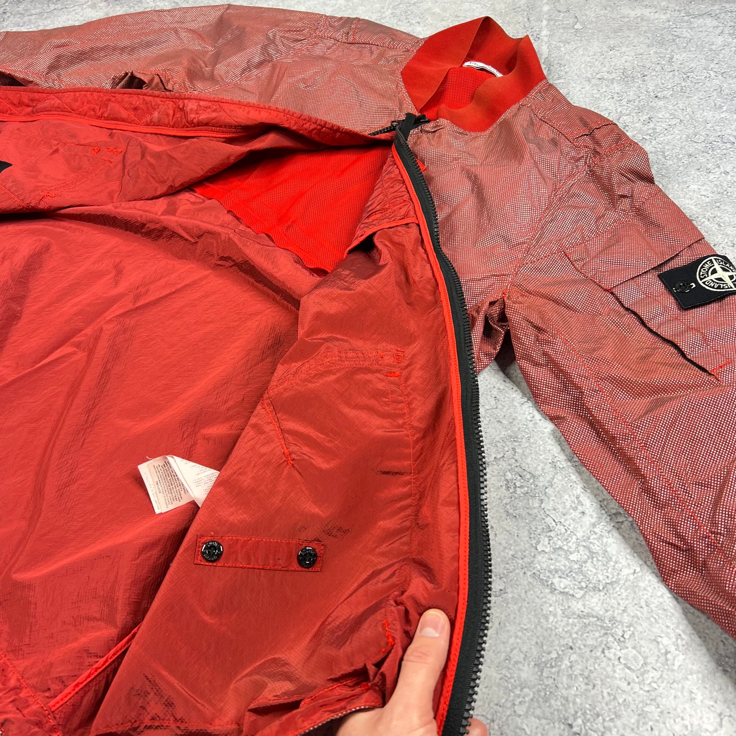 Stone Island Red Pixel Reflective Bomber Jacket XXL 25”