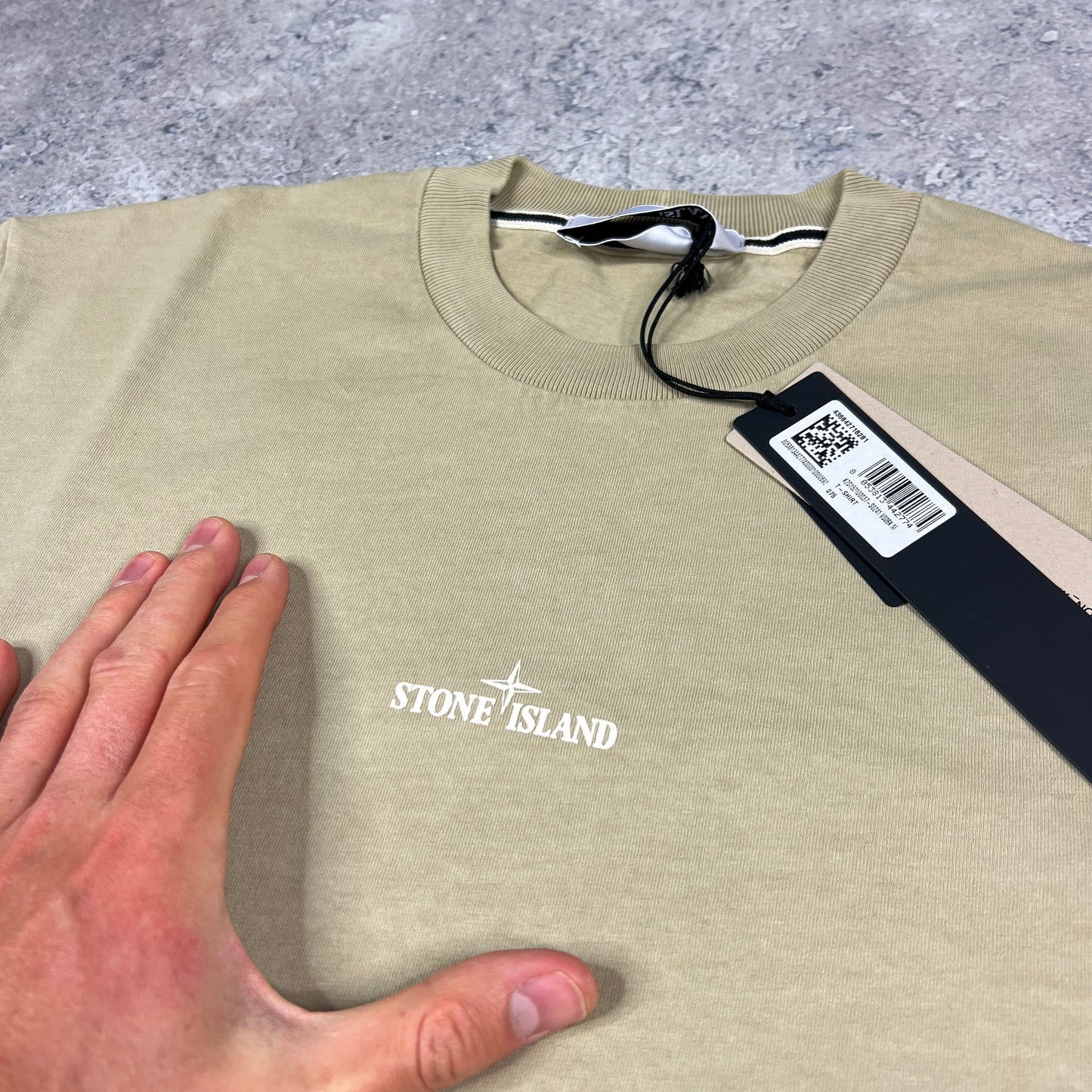 Stone Island Beige Dial T-Shirt Medium 22.25” BNWT