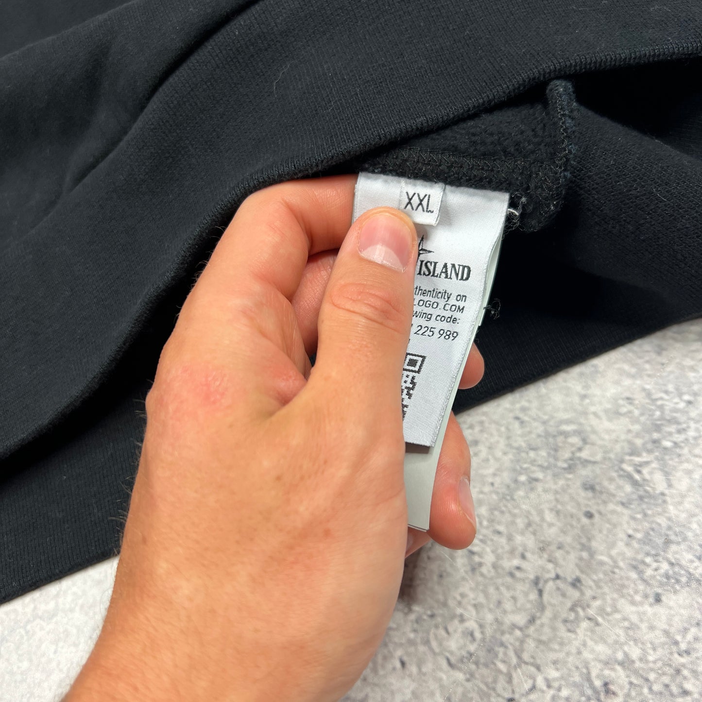 Stone Island Black Pullover Hoodie XXL 25”