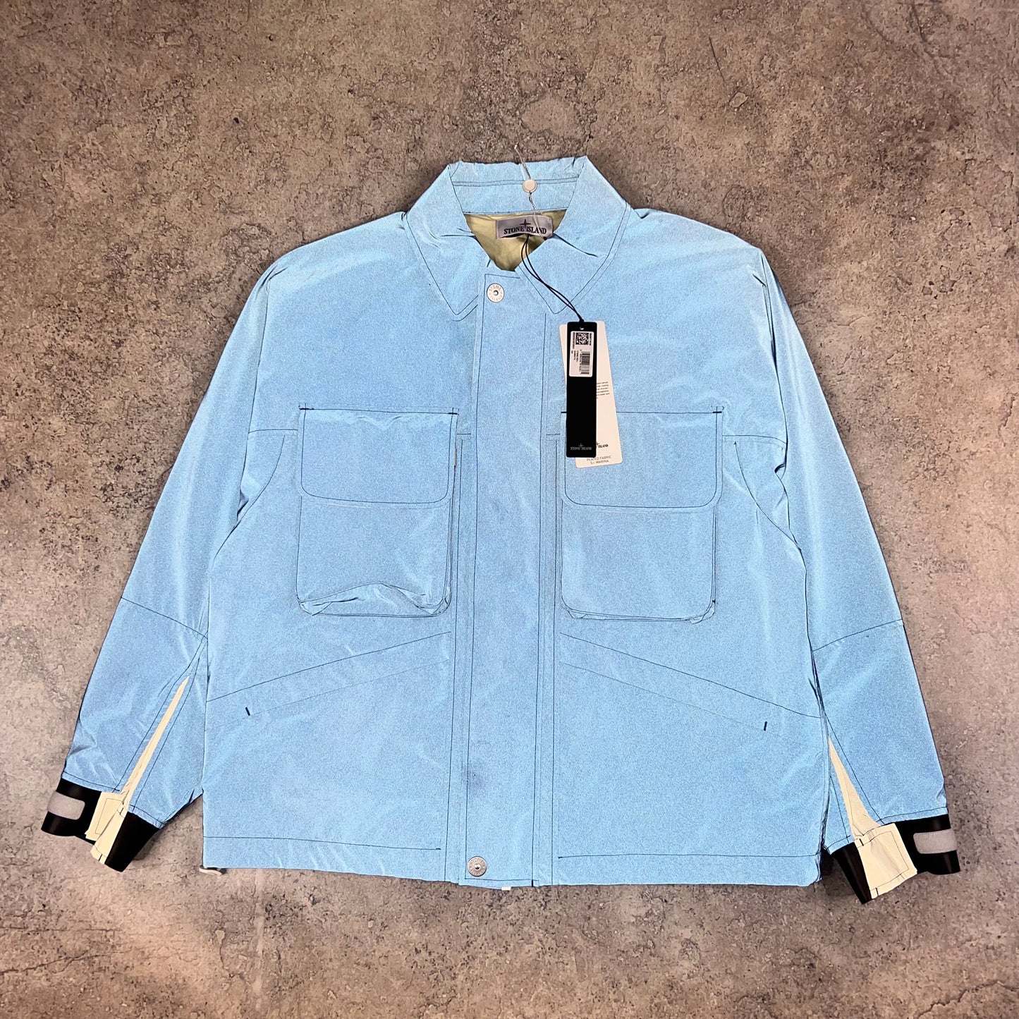 Stone Island Marina Plated Reflective Jacket Large 25.5” BNWT
