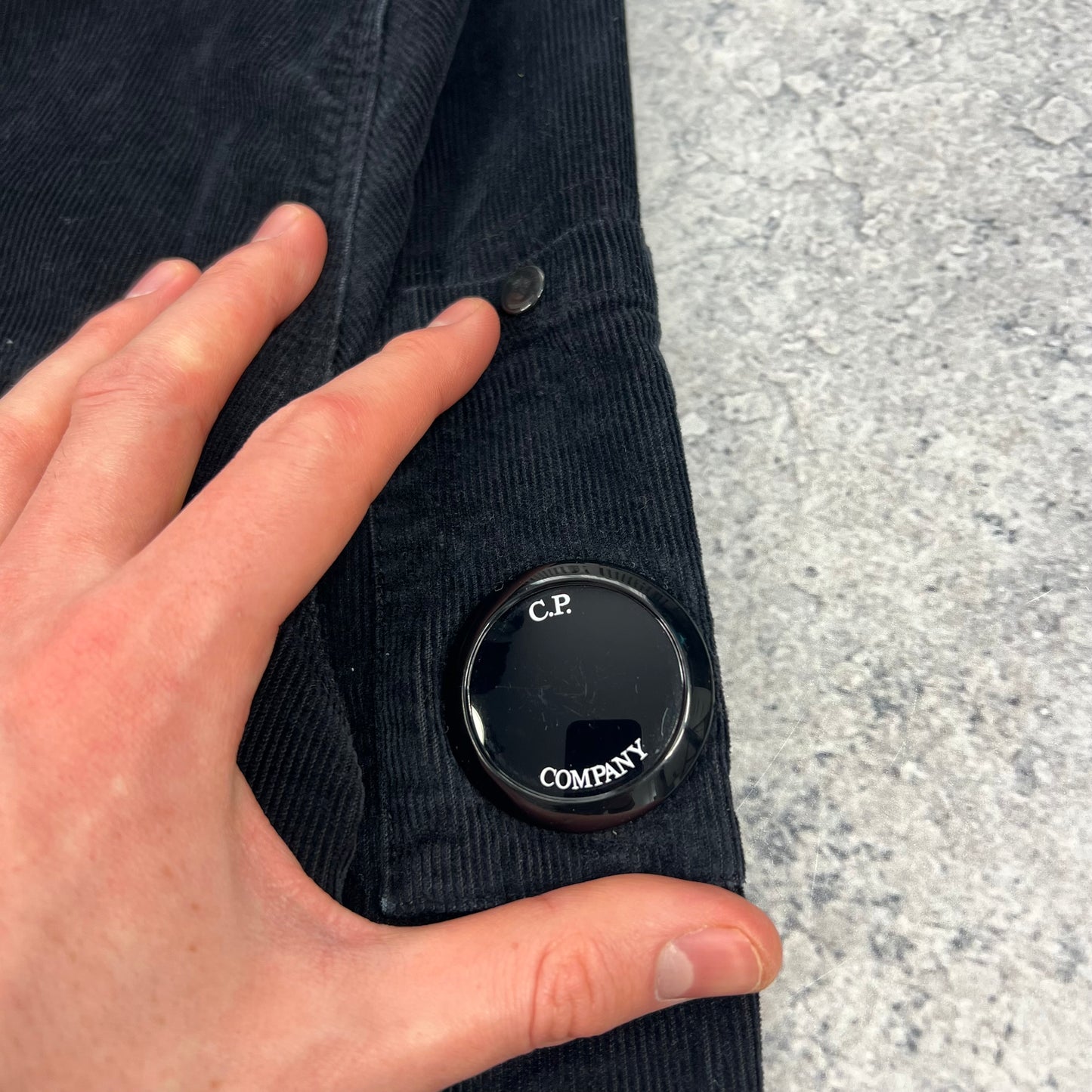 CP Conpany Navy Cord Lens Overshirt Medium 20.75”