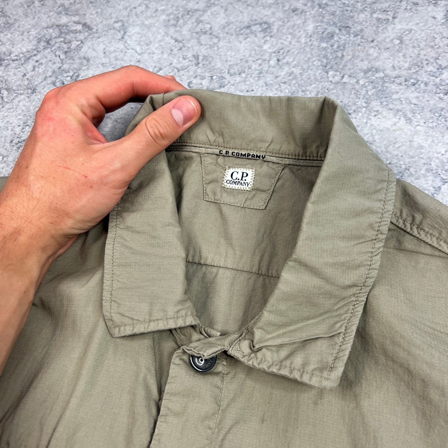 CP Company Khaki S/S Shirt Large 22.25”